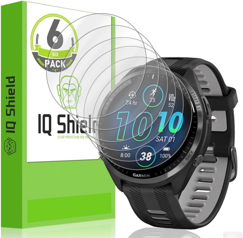 IQ Shield حزمة 6 واقي شاشة لجهاز Garmin Forerunner® 970/570/965-47mm / Venu 4-45mm (حزمة 6) سهل التركيب، رقيق للغاية، مضاد للخدش، مضاد للفقاعات، فيلم TPU شفاف - Image 1